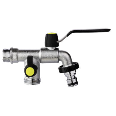 Rubinetto Da Giardino Con Presa Supplementare E Innesto Rapido Colortap Aquajet