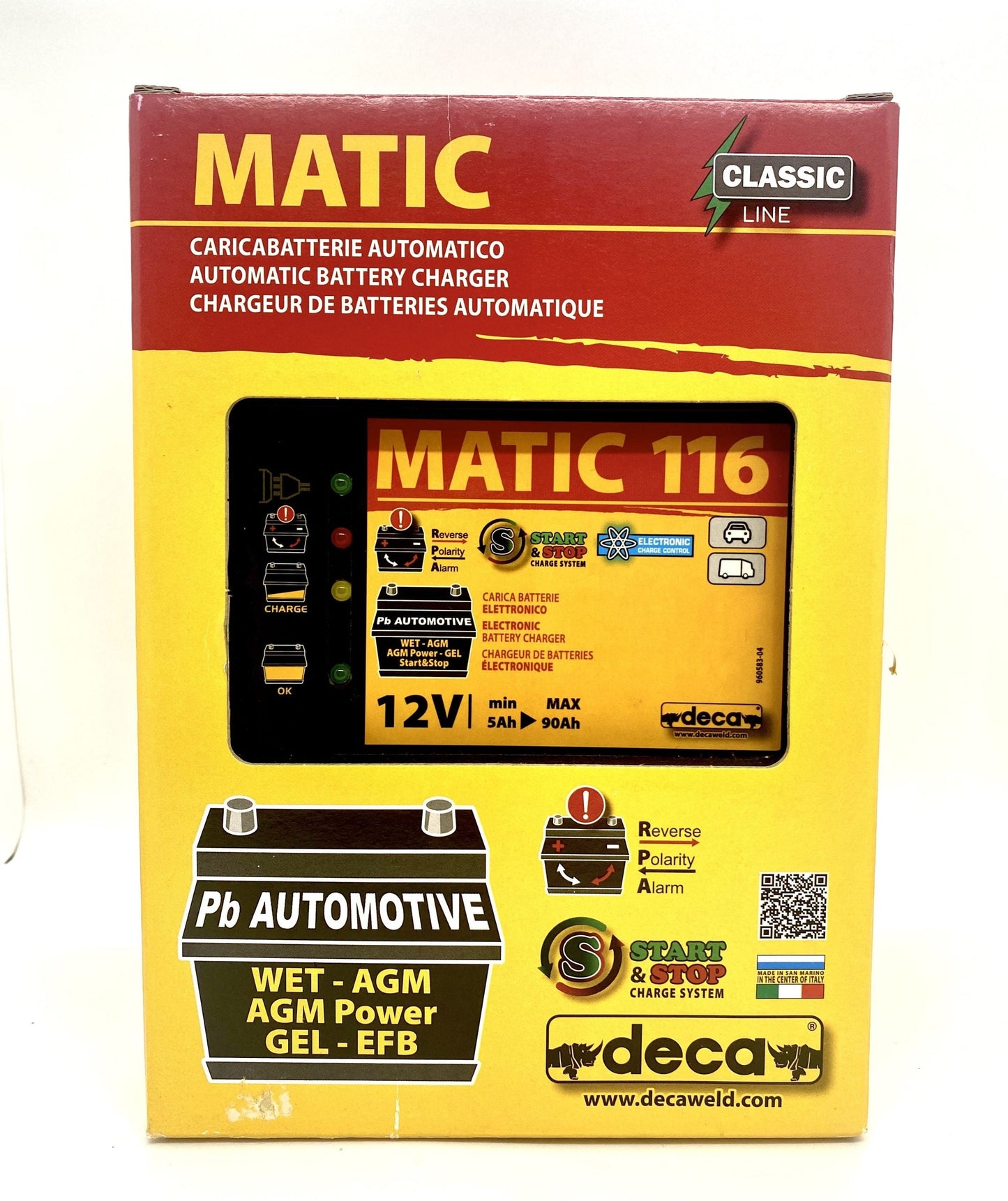 Deca Caricabatterie Matic 116 Soluzione Pratica per la Ricarica e il Mantenimento di Batterie di Veicoli di Piccole e Medie Dimensioni