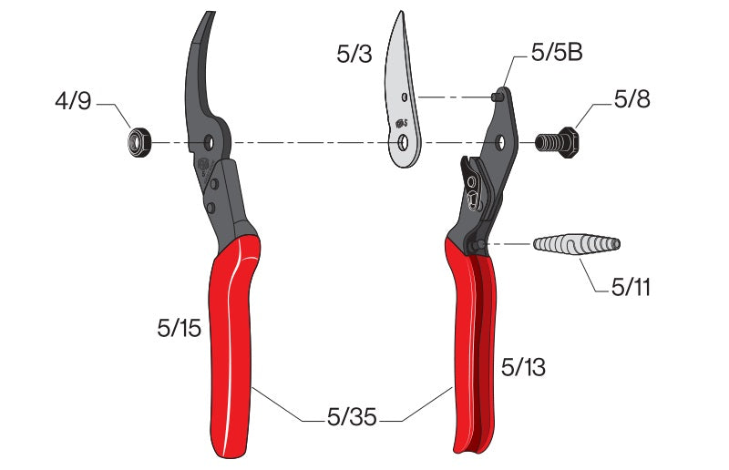 Felco 5 Forbice per Potatura con Lama in Acciaio 225 mm Felco