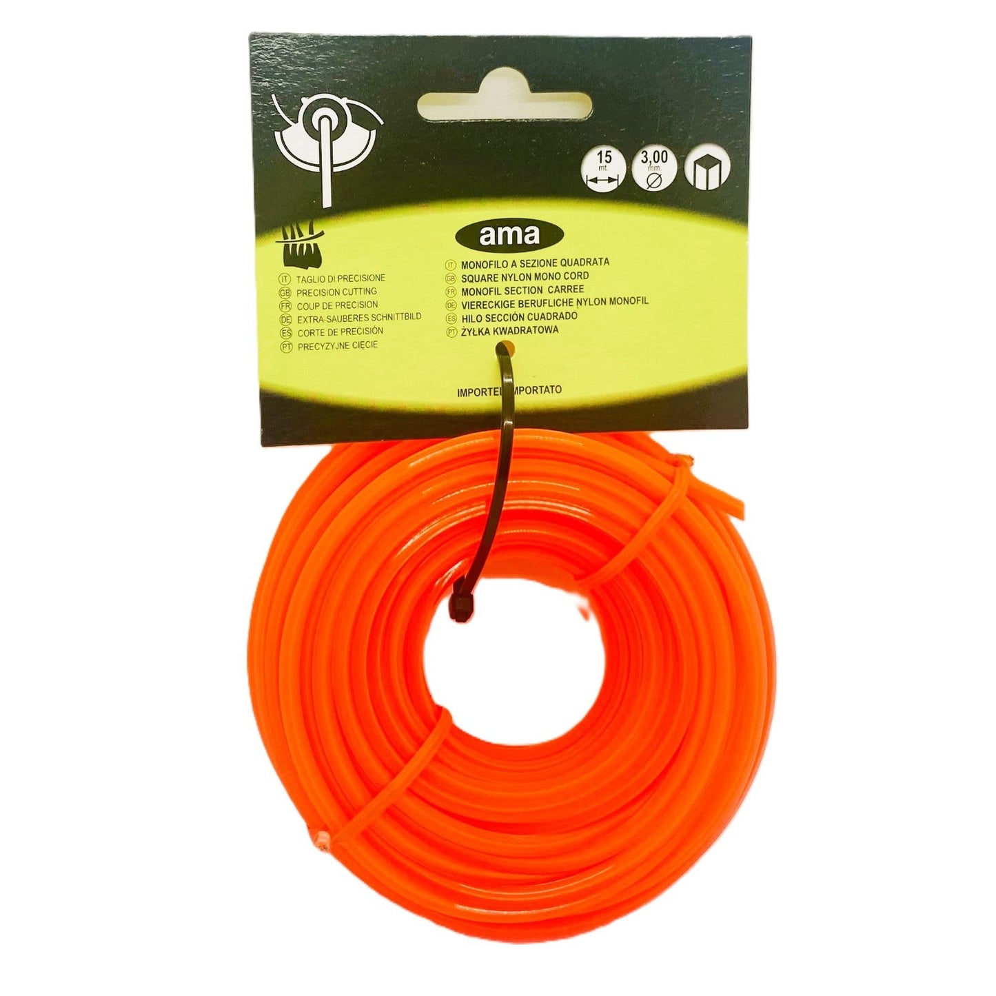 Monofilo A Sezione Quadrata d.3,00 mm. 15 mt. per Decespugliatore Ama