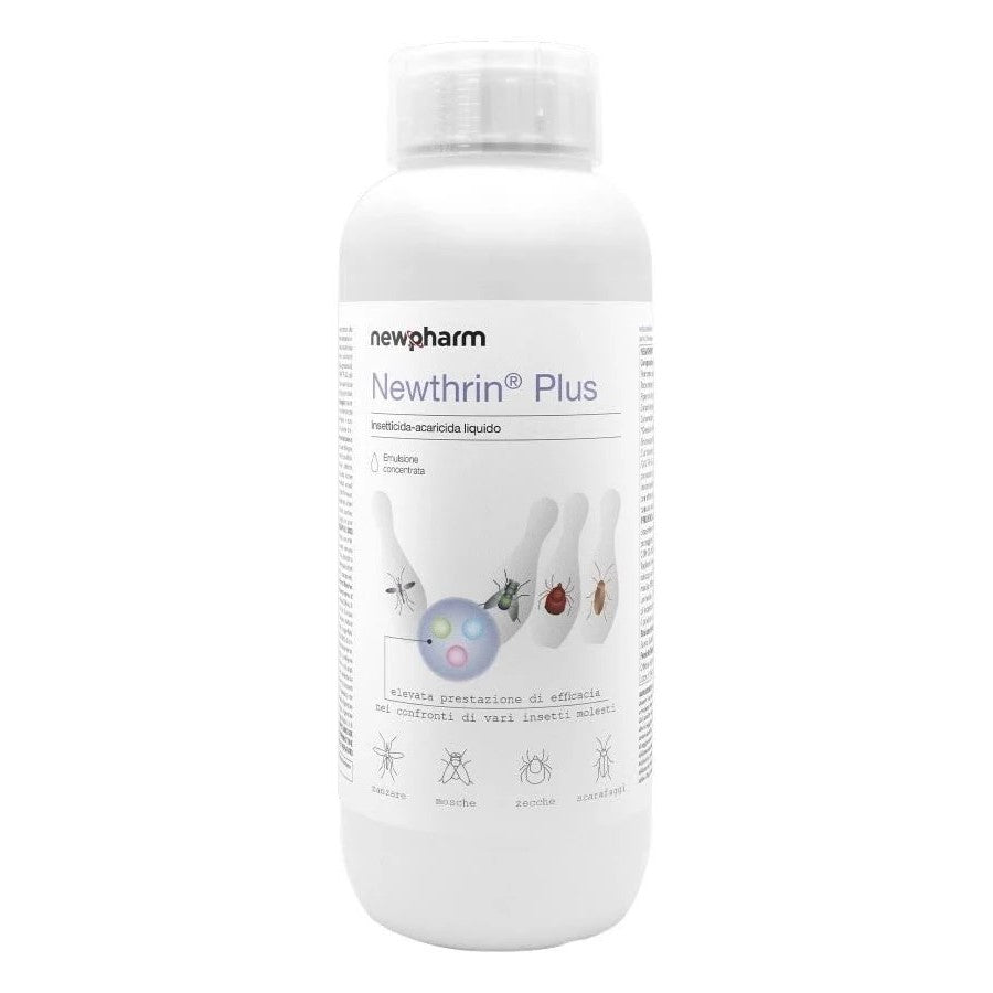 Newthrin Plus Lt.1 Insetticida Acaricida per la Disinfestazione di Ambienti Domestici Civili Zootecnici Newpharm