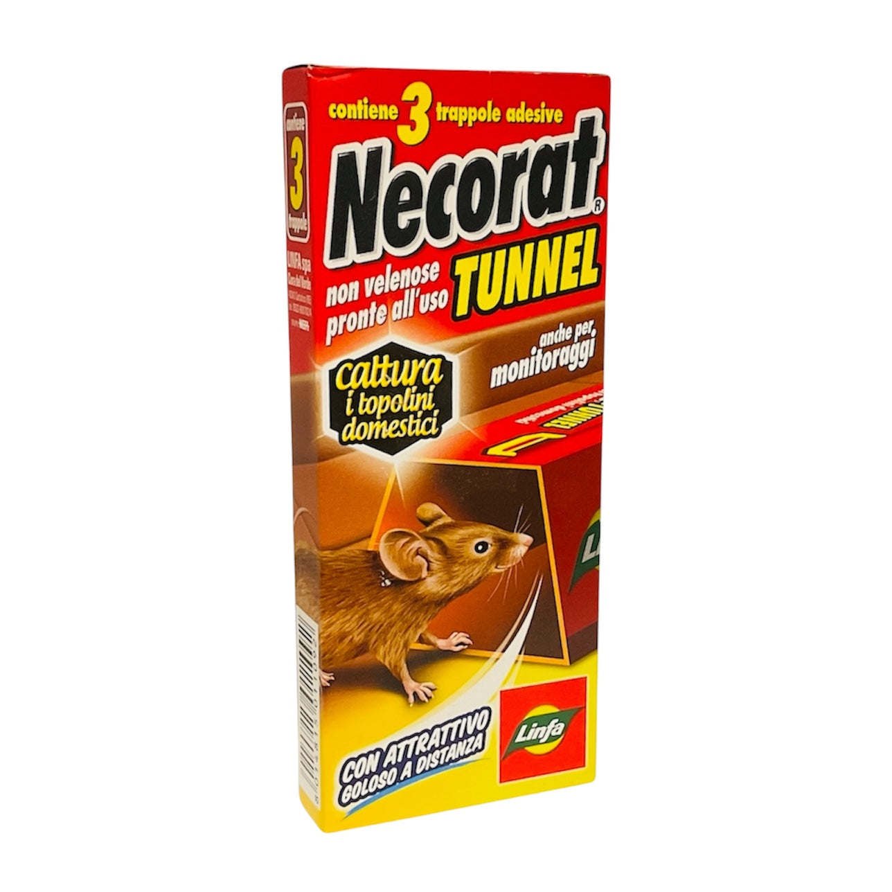 Necorat Tunnel Trappola Adesiva cf.3 Trappole Non Velenose Pronte All’Uso Linfa