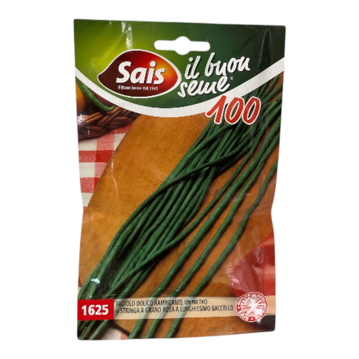 Fagiolo Dolico Rampicante Un Metro o Stringa a Grano Rosa a Lunghissimo Baccello gr.100 Semi SAIS