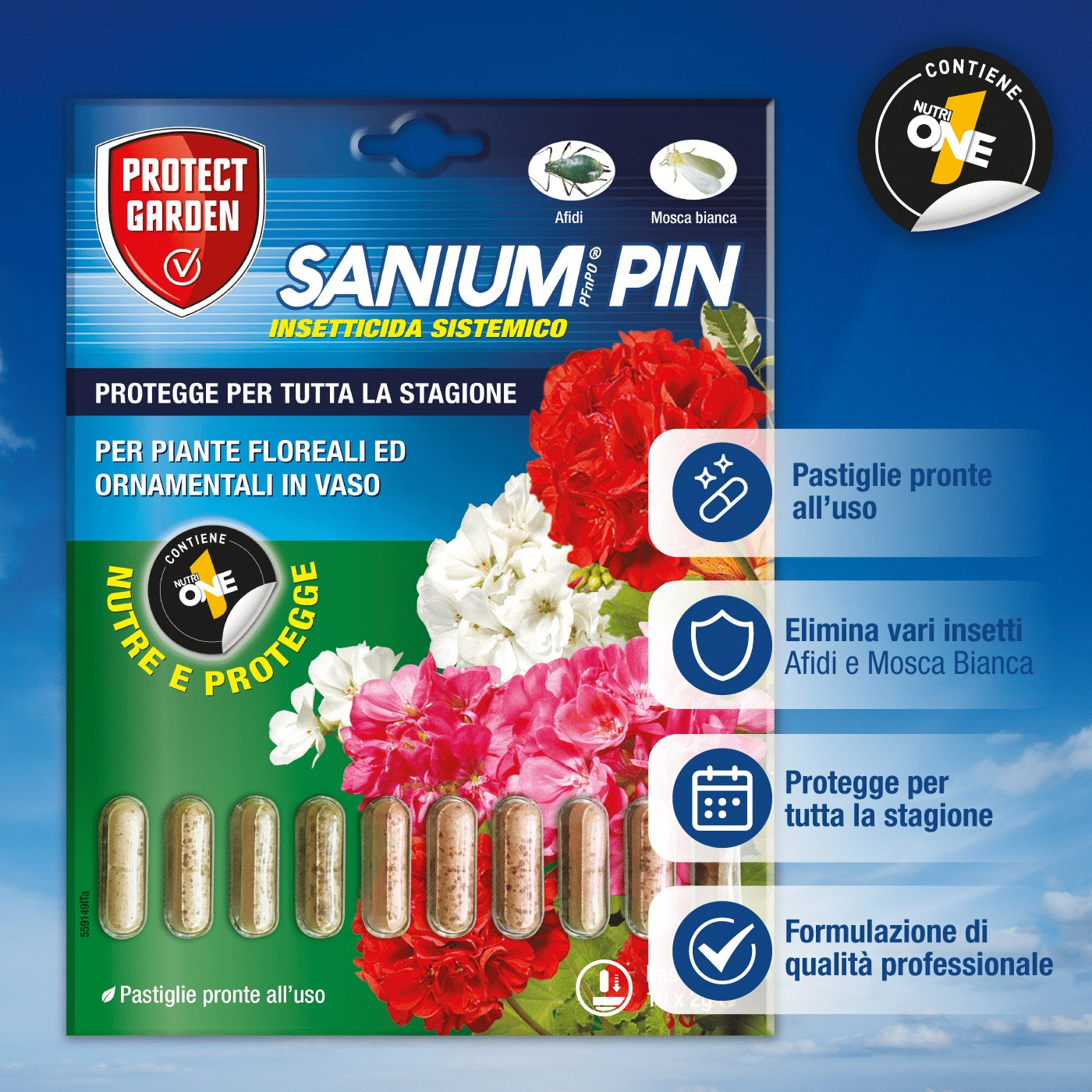 Sanium Pin PFnPO 10 Pastiglie Insetticida Sistemico per la Protezione delle Piante SBM