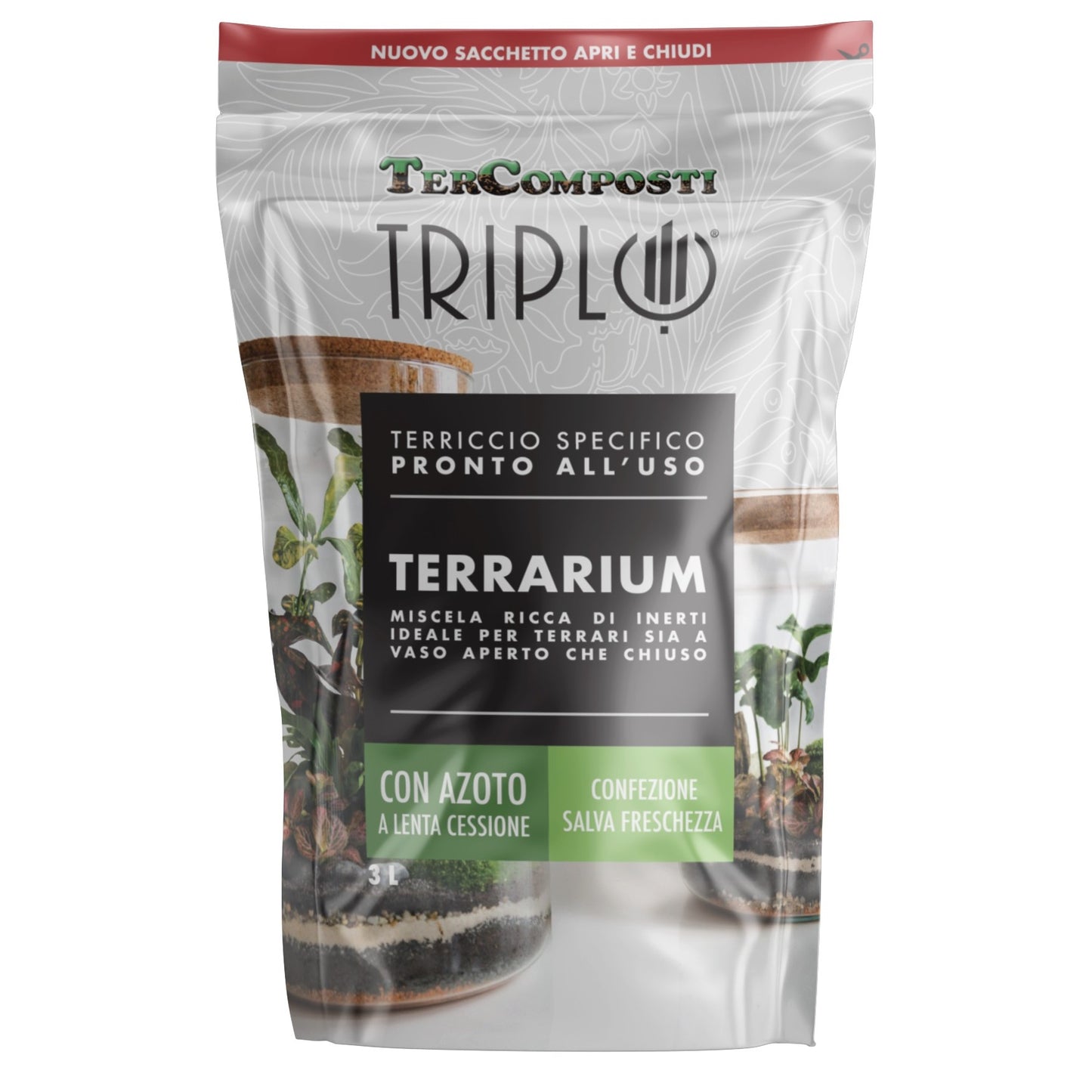 Terrarium Lt 3 Terriccio Specifico per Terrari TerComposti Triplo
