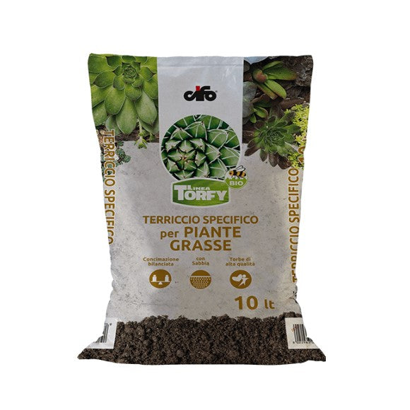 Torfy Terriccio Specifico Per Piante Grasse Lt.10 Substrato di Coltivazione Cifo