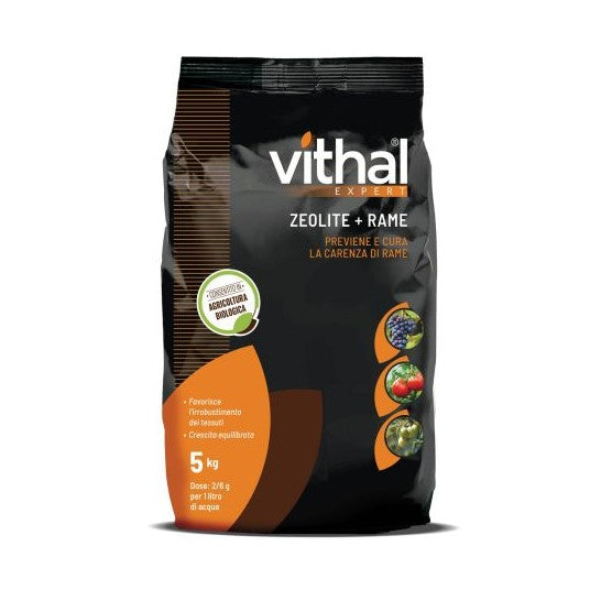 Zeolite + Rame Kg.5 Concime Fogliare a Base di Zeolite e Rame Previene e Cura la Carenza di Rame Vithal