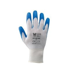 Guanti Nylon 888 Blu Palmo Ricoperto in Poliuretano Neri Safety