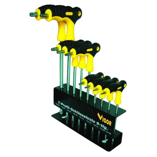 Serie Cacciaviti Torx 9 Pezzi Impugnatura a T Vigor