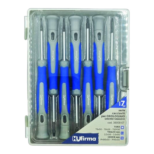 Serie Cacciaviti per Orologiaio Cromo Vanadio 7 Pezzi HUfirma