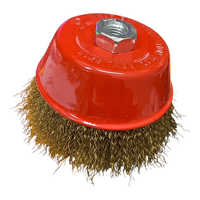 Spazzola a Tazza con Fili Ondulati 120 mm Foro 14 MA Blinky