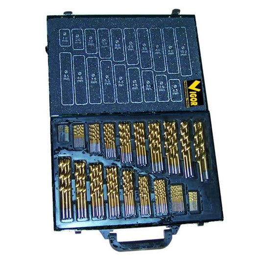 Serie Punte HSS Titanium pz.116 mm.1-10 in Valigetta Vigor