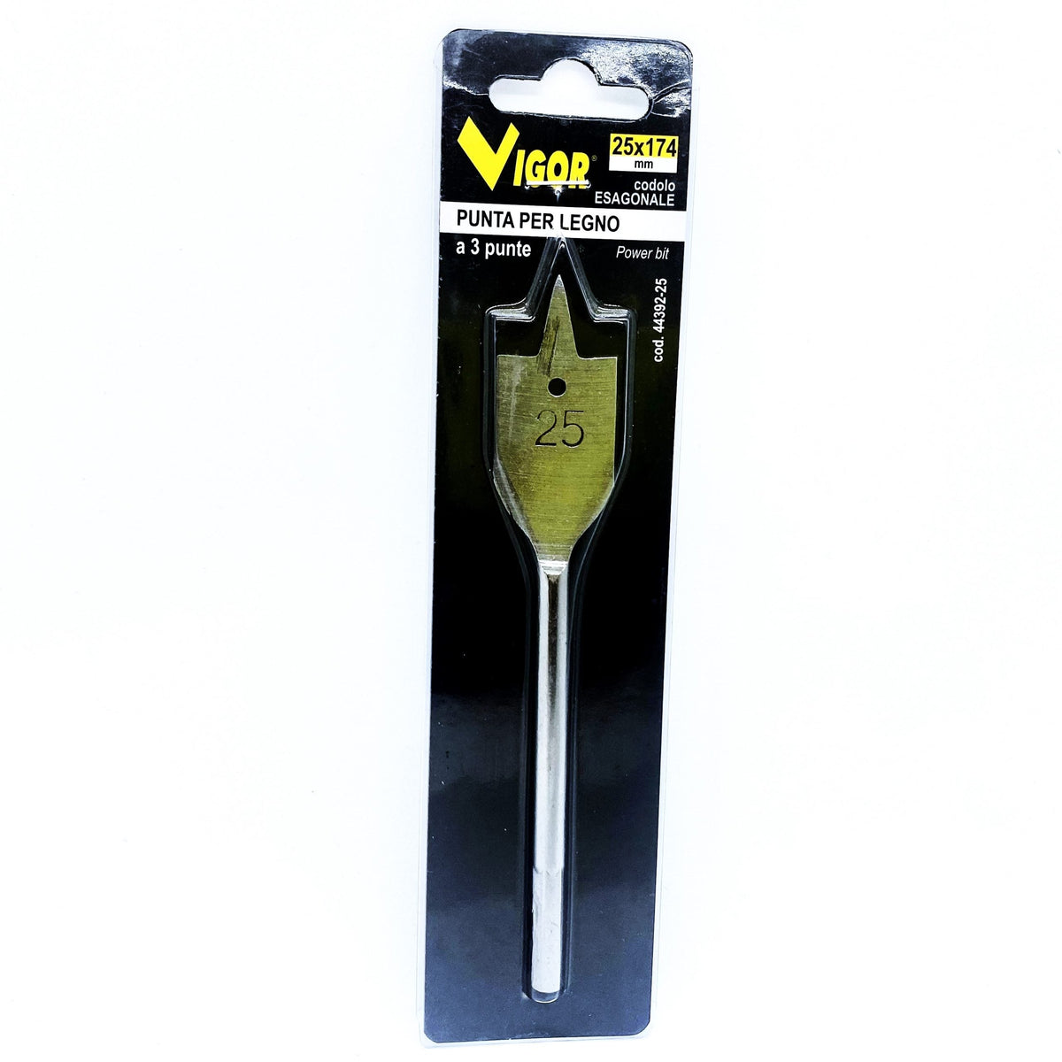 Punta Per Legno 3 Punte Cod. Esagonale 6 mm 25x174 mm Vigor