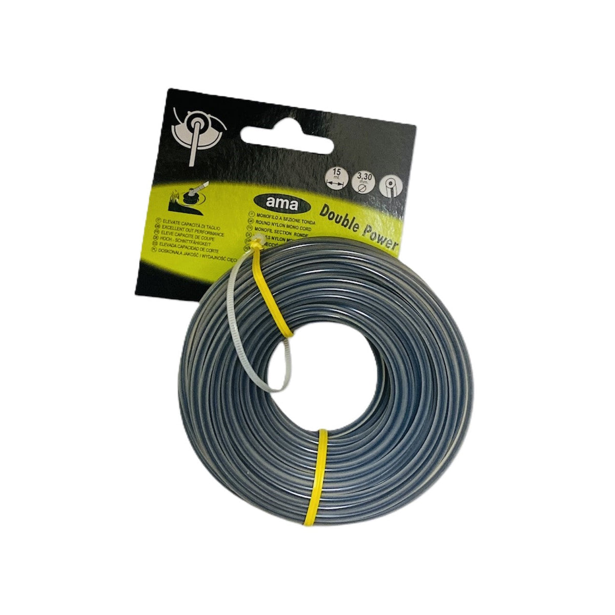 Monofilo A Sezione Tonda Double Power d.3,3 mm. 15 mt per Decespugliatore Ama