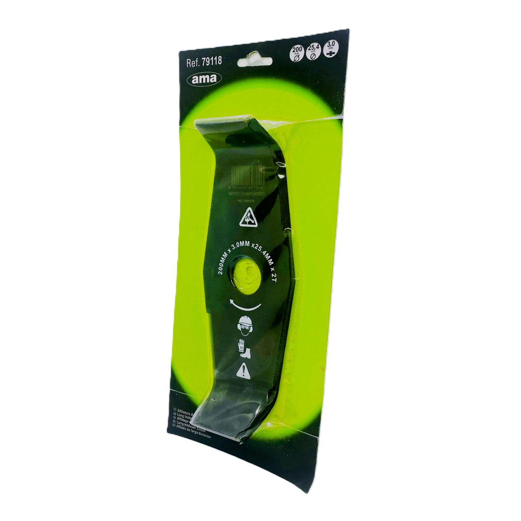 Disco Mulching per Erba A 2 Denti d.200 mm.3  mm.25,4 per Decespugliatore Ama