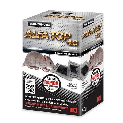 Alfa Top 4.0 Paste gr.80 Esca Rodenticida pronta All'Uso Kollant