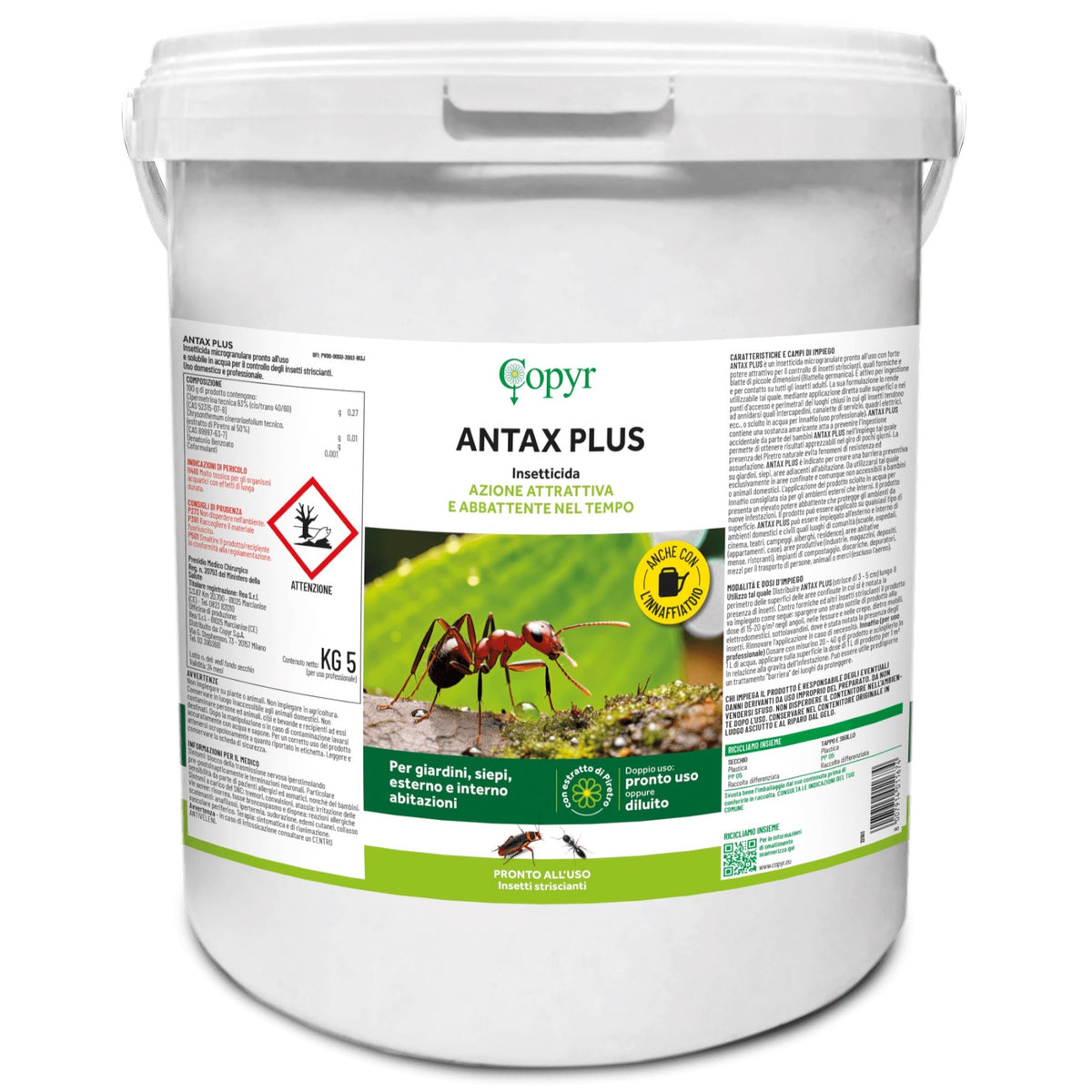 Antax Plus PY CIPERTRIN G Kg 5 insetticida Attrattivo Abbattente Insetti Striscianti Copyr