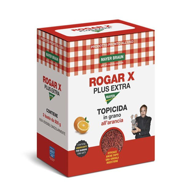 Rogar X Plus Extra Tris Kg.1,5 Esca Topicida in Grano Mayer Braun cf.3x500 gr.