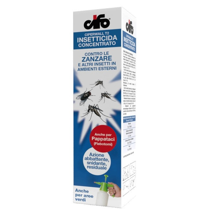 Ciperwall T2 ml 250 Insetticida Concentrato Triplice Azione su Insetti Volanti Cifo
