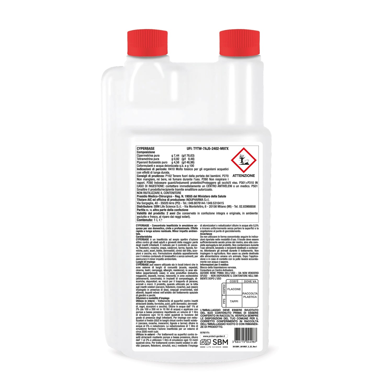 Cyperbase Lt 1 Insetticida Concentrato ad Ampio Spettro d'Azione Protect Home SBM