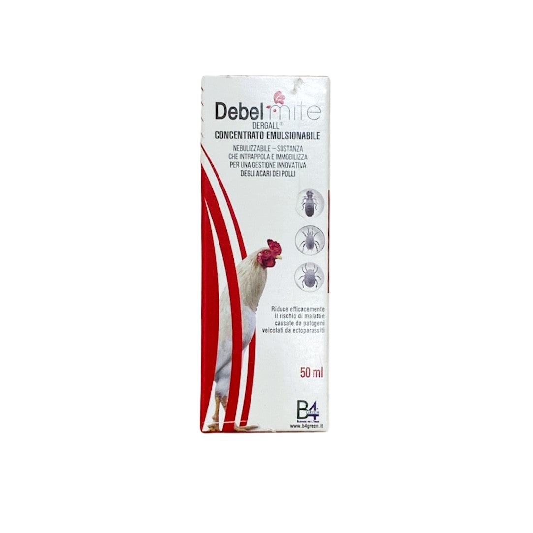 Debel Mite ml.50 Dergall Concentrato Emulsionabile Intrappola e Immobilizza gli Acari dei Polli B4 Green