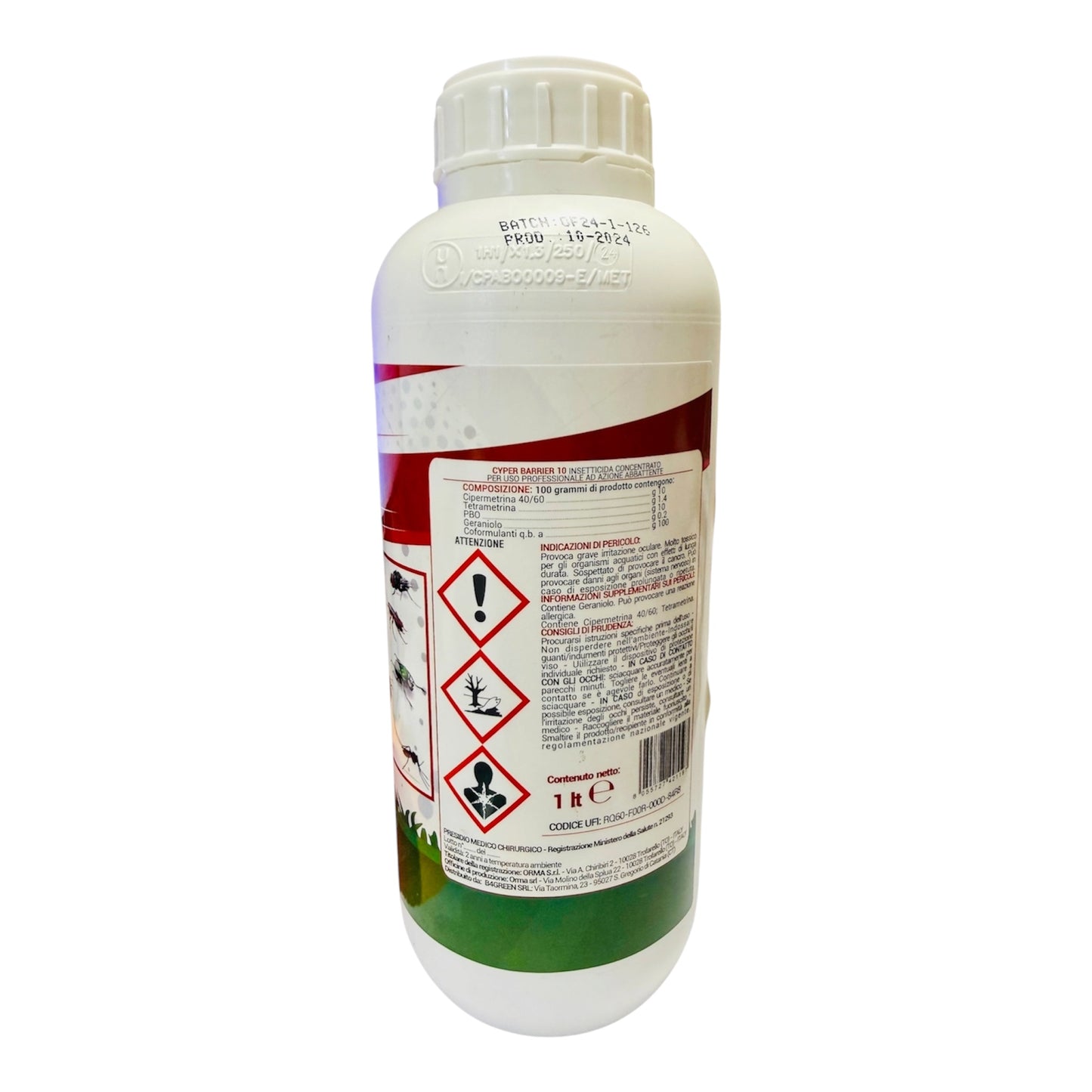 Debel Trio Lt 1 Insetticida Concentrato ad Azione Abbattente Contro Insetti Striscianti e Volanti B4Green