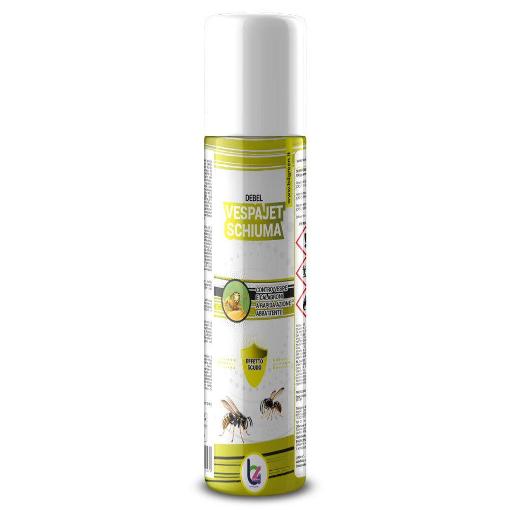 Debel VespaJet Schiuma ml 750 Insetticida Aerosol contro Vespe e Calabroni a Rapida Azione Abbattente B4Green