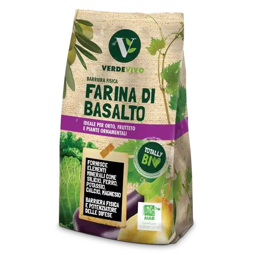 Farina di Basalto Kg 1 Bio Difesa Naturale Barriera Fisica Contro Parassiti e Attacchi Fungini VerdeVivo