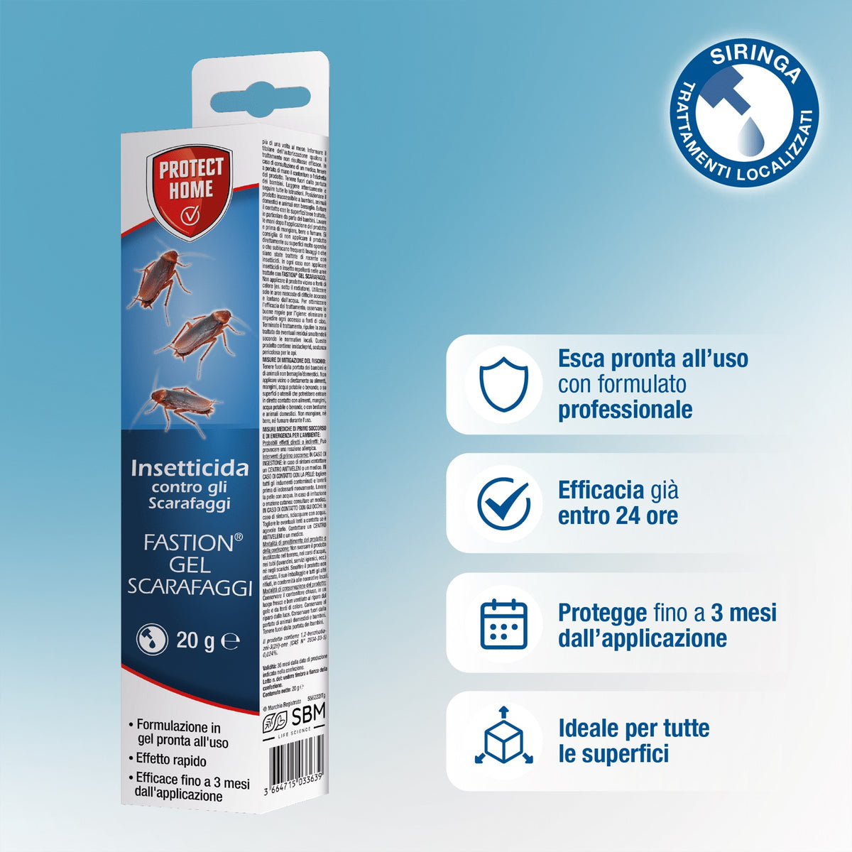 Fastion Gel Scarafaggi gr 20 Insetticida in Esca Gel Contro Gli Scarafaggi SBM