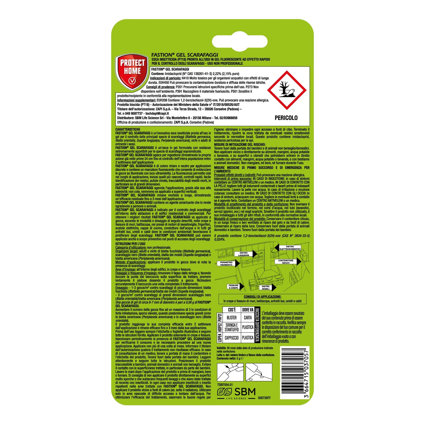 Fastion Gel Scarafaggi gr.5 Insetticida in Esca Gel Contro Gli Scarafaggi SBM (Copia)