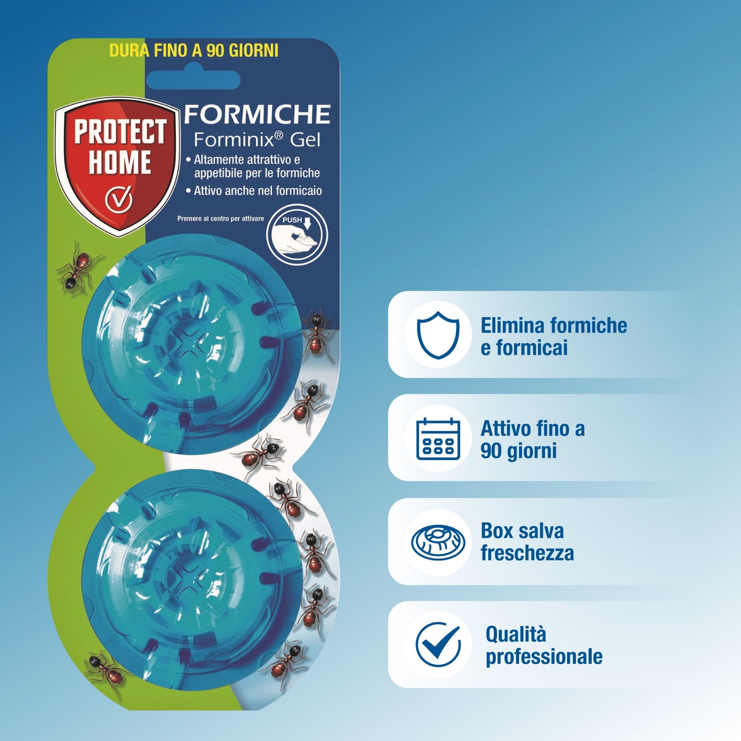 Forminix Gel Box Blu 2 Trappole Insetticida Esca Formiche SBM