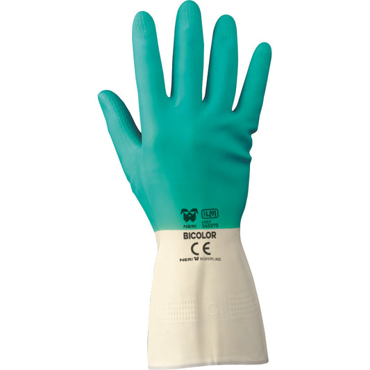 Guanti Bicolor In Lattice Naturale Neri Safety