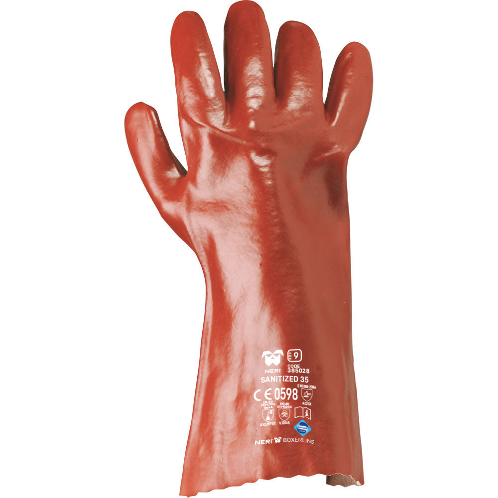 SANITIZED Guanti PVC Leggero Interno in Cotone Neri Safety