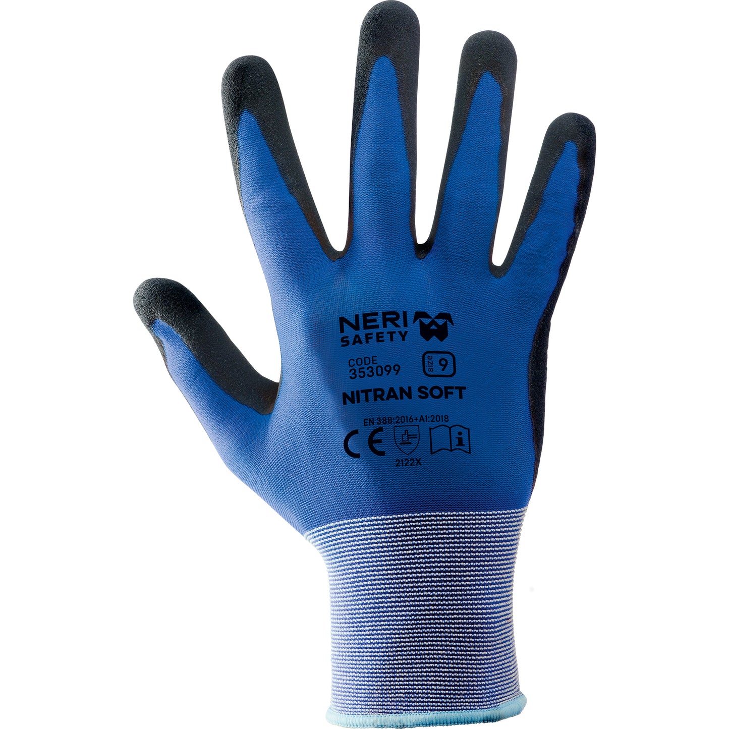 Guanti Nitran Soft con Palmo Ricoperto in Nitrile Schiumato Neri Safety