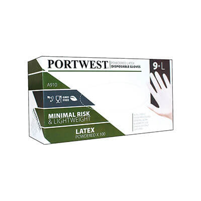 Guanti A910 Guanto Monouso in Reticolo con Polvere Box 100 pz. Portwest