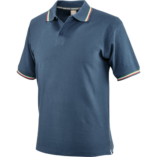 Polo TRICOLORE 100% Cotone Blu Neri Safety