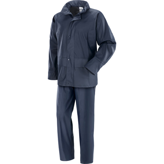 Completo IGUAZU’ Giacca e Pantalone in PVC/PU con Supporto 100% Poliestere Blu Neri Safety