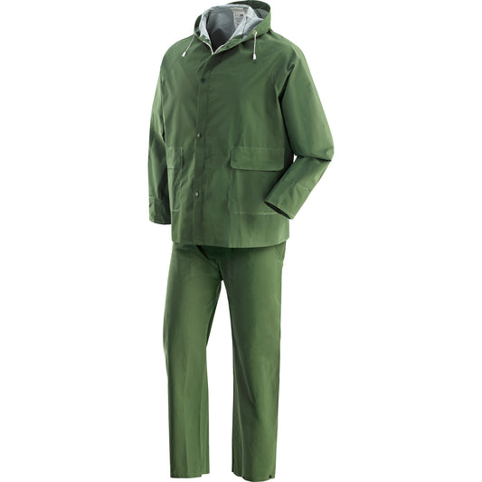 Completo PLUVIO Giacca e Pantalone Realizzato in PVC-Poliestere-PVC Verde Neri Safety