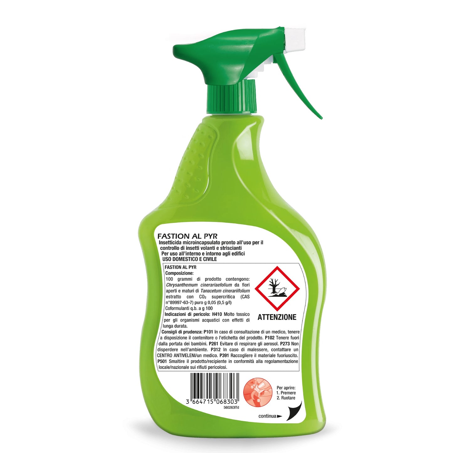 Fastion AL PYR ml 750 Insetticida Microincapsulato per il Controllo di insetti Volanti e Striscianti Spray Pronto Uso SBM