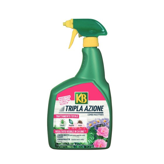 Combo Max PFnPO Tripla Azione ml.800 Prodotto Attivo Contro Insetti, Acari e Funghi Spray Pronto Uso KB