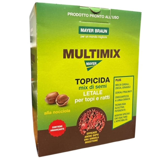 Multimix Topicida in Mix di Cereali Kg. 1,5 -n.3 buste da 500 gr. Esca Topicida Ratticida Mayer Braun