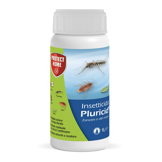 Pluricid Lt 1 Insetticida Azione Abbattente Zanzare e Altri Insetti Protect Home SBM