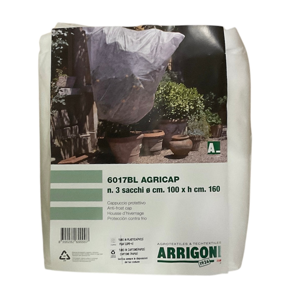 AGRICAP Cappuccio Protettivo In Tessuto Non Tessuto cm.100x160 cf.3 Sacchi Arrigoni