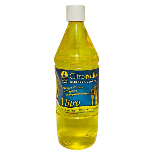 Olio 100% Vegetale Al Profumo Di Citronella Lt.1 per Torce Bamboo Lampade Lanterne Il Ceraio