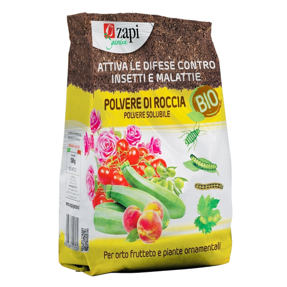 Polvere di Roccia Kg.1 Polvere Solubile Barriera Protettiva Naturale per gli Insetti Zapi