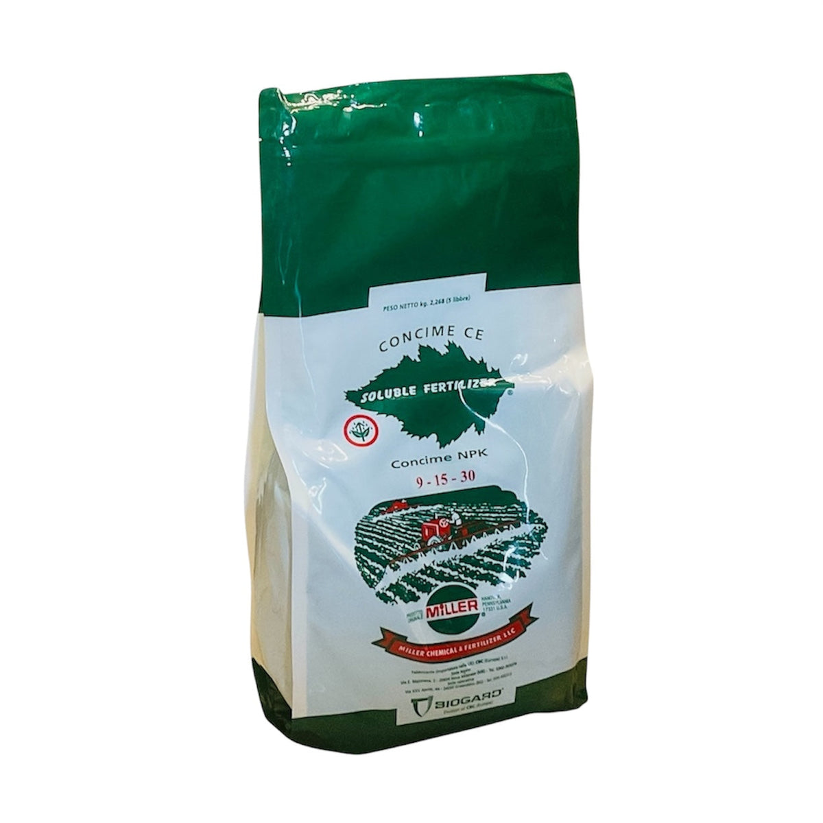 Nutri Leaf 9-15-30 Kg 2,268 Miller Concime NPK Biogard