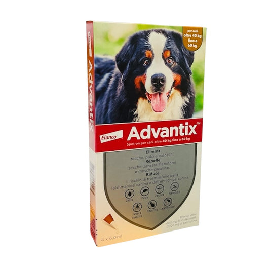 Advantix Spot-On Per Cani Oltre 40 Kg. Fino A 60 Kg. Elanco cf.4 Pipette