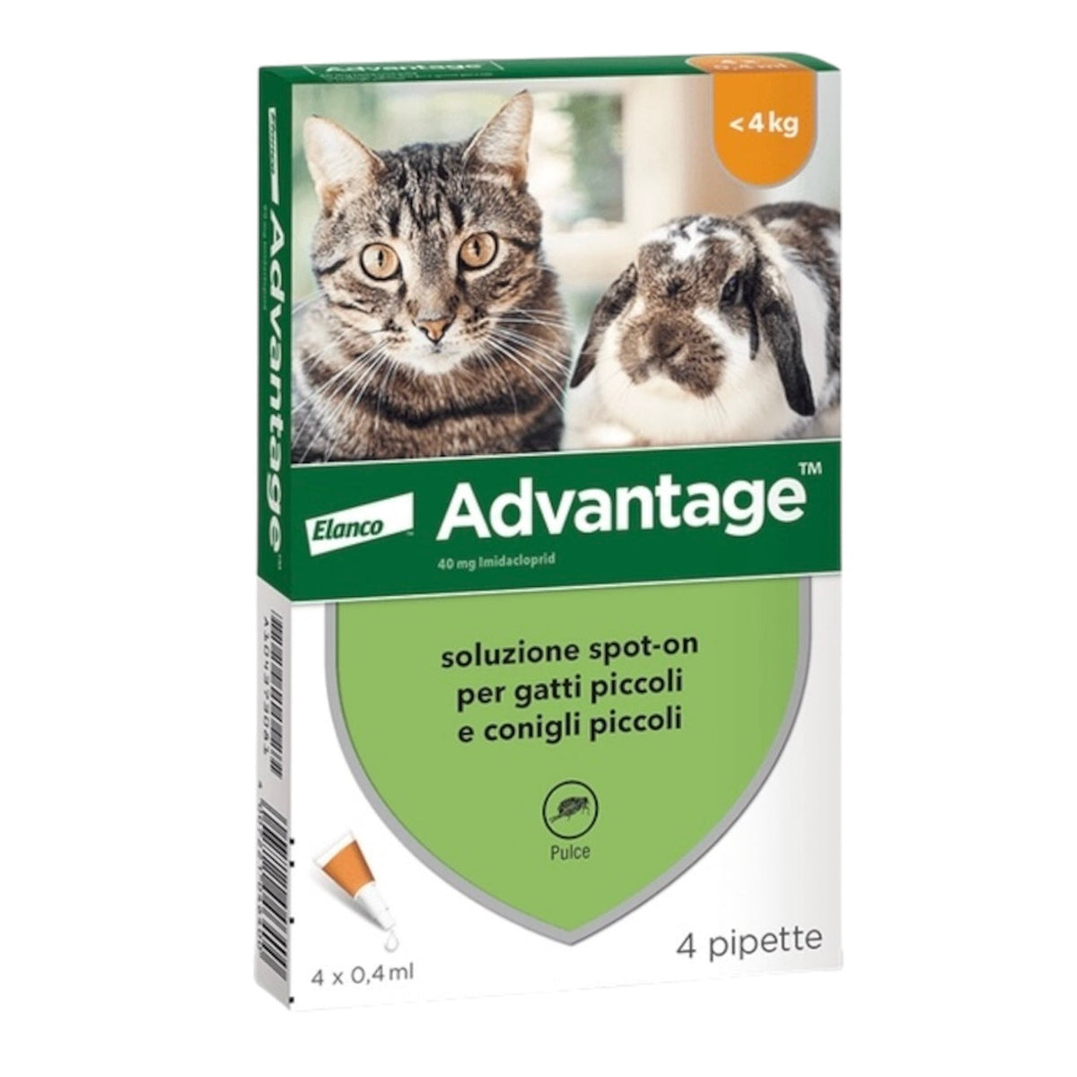 Advantage Gatti E Conigli Piccoli < 4 Kg. Elanco cf.4 Pipette