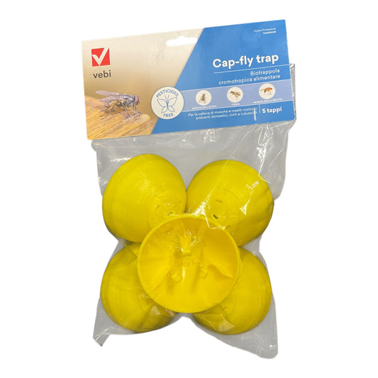 Cap-Fly Trap cf.5 Pz. Biotrappola Cromotropica Alimentare Vebi