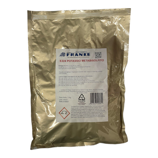 E224 Potassio Metabisolfito Kg.1 Additivo Enologico Antimicrobico Chimica FRANKE